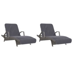 vidaXL Toallas de playa 2 uds tela gris antracita 400 g/m² 75x200 cm