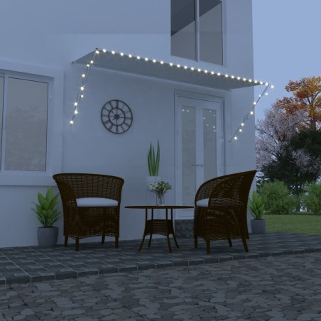 vidaXL Toldo retráctil con LED color crema 300x150 cm 