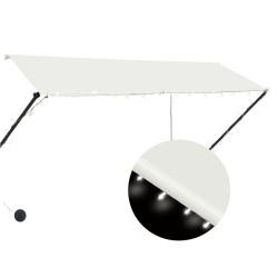 vidaXL Toldo retráctil con LED color crema 300x150 cm 