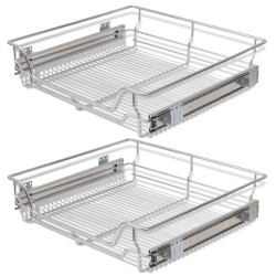 vidaXL Bandejas de alambre extraíbles 2 unidades plateado 600 mm 