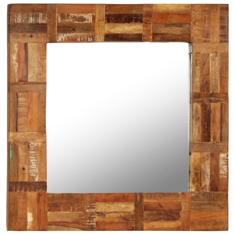 vidaXL Espejo de pared madera maciza de traviesas del tren 60x60 cm vidaXL Espejo de pared madera maciza de traviesas del tren 60x60 cm
