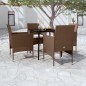 vidaXL Juego de comedor de jardín 5 piezas con cojines marrón y negro vidaXL Juego de comedor de jardín 5 piezas con cojines marrón y negro