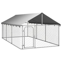 vidaXL Perrera de exterior con tejado 400x200x150 cm
