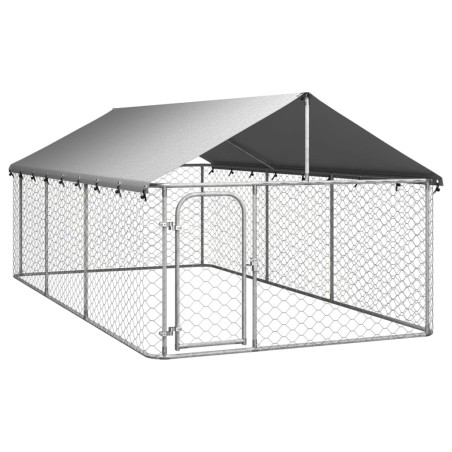 vidaXL Perrera de exterior con tejado 400x200x150 cm