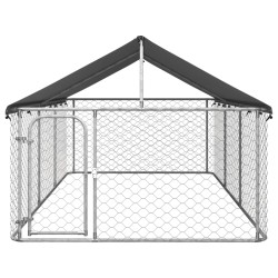 vidaXL Perrera de exterior con tejado 400x200x150 cm