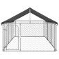 vidaXL Perrera de exterior con tejado 400x200x150 cm