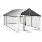 vidaXL Perrera de exterior con tejado 400x200x150 cm