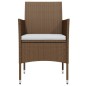 vidaXL Juego de comedor de jardín 5 piezas con cojines marrón y negro vidaXL Juego de comedor de jardín 5 piezas con cojines marrón y negro