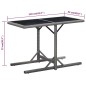 vidaXL Mesa de jardín vidrio y ratán sintético antracita 110x53x72 cm vidaXL Mesa de jardín vidrio y ratán sintético antracita 110x53x72 cm