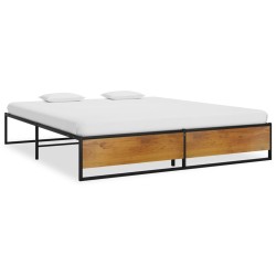 vidaXL Estructura de cama de metal negra 140x200 cm