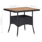 vidaXL Mesa comedor para jardín ratán sintético madera de acacia negro vidaXL Mesa comedor para jardín ratán sintético madera de acacia negro