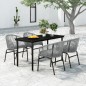 vidaXL Juego de comedor para jardín 5 piezas ratán sintético gris