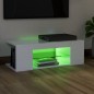 vidaXL Mueble de TV con luces LED blanco brillante 90x39x30 cm
