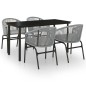 vidaXL Juego de comedor para jardín 5 piezas ratán sintético gris