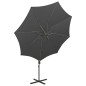 vidaXL Sombrilla voladiza con poste y luces LED gris antracita 300 cm