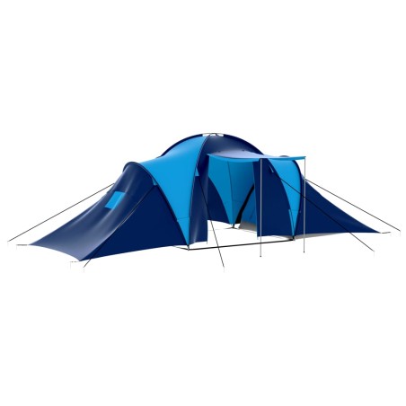 vidaXL Tienda de campaña de tela 9 personas azul oscuro y azul