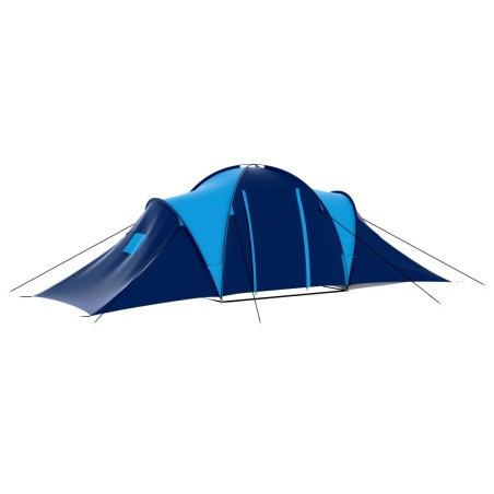 vidaXL Tienda de campaña de tela 9 personas azul oscuro y azul
