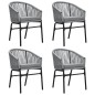 vidaXL Juego de comedor para jardín 5 piezas ratán sintético gris