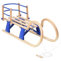 vidaXL Trineo plegable con respaldo madera contrachapada 110 cm