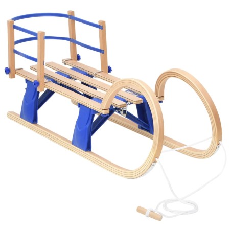 vidaXL Trineo plegable con respaldo madera contrachapada 110 cm