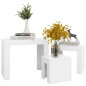 vidaXL Mesas de centro apilables 3 piezas madera contrachapada blanco