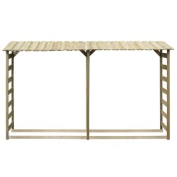 vidaXL Caseta para leña doble 300x44x176 cm madera de pino impregnada