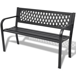 vidaXL Banco de jardín 118 cm acero negro