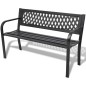 vidaXL Banco de jardín 118 cm acero negro vidaXL Banco de jardín 118 cm acero negro