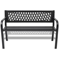 vidaXL Banco de jardín 118 cm acero negro