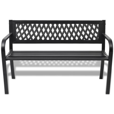 vidaXL Banco de jardín 118 cm acero negro