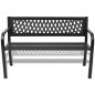 vidaXL Banco de jardín 118 cm acero negro vidaXL Banco de jardín 118 cm acero negro