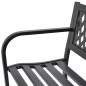 vidaXL Banco de jardín 118 cm acero negro vidaXL Banco de jardín 118 cm acero negro