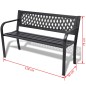 vidaXL Banco de jardín 118 cm acero negro vidaXL Banco de jardín 118 cm acero negro
