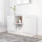 vidaXL Aparador madera contrachapada blanco brillante 120x30,5x70 cm vidaXL Aparador madera contrachapada blanco brillante 120x30,5x70 cm