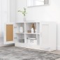 vidaXL Aparador madera contrachapada blanco brillante 120x30,5x70 cm vidaXL Aparador madera contrachapada blanco brillante 120x30,5x70 cm