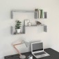 vidaXL Estantes de pared 2 uds madera de ingeniería gris 100x15x20 cm vidaXL Estantes de pared 2 uds madera de ingeniería gris 100x15x20 cm