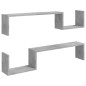 vidaXL Estantes de pared 2 uds madera de ingeniería gris 100x15x20 cm vidaXL Estantes de pared 2 uds madera de ingeniería gris 100x15x20 cm