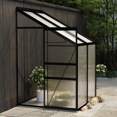 vidaXL Invernadero de aluminio gris antracita 2,7 m³