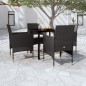 vidaXL Juego de comedor de jardín 5 piezas con cojines negro vidaXL Juego de comedor de jardín 5 piezas con cojines negro