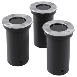 vidaXL Focos LED empotrables de suelo de jardín redondos 3 uds