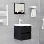 vidaXL Espejo de baño madera contrachapada negro 40x10,5x37 cm vidaXL Espejo de baño madera contrachapada negro 40x10,5x37 cm