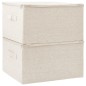 vidaXL Cajas de almacenaje 2 unidades tela color crema 43x34x23 cm vidaXL Cajas de almacenaje 2 unidades tela color crema 43x34x23 cm