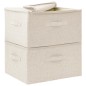 vidaXL Cajas de almacenaje 2 unidades tela color crema 43x34x23 cm vidaXL Cajas de almacenaje 2 unidades tela color crema 43x34x23 cm