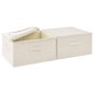 vidaXL Cajas de almacenaje 2 unidades tela color crema 43x34x23 cm vidaXL Cajas de almacenaje 2 unidades tela color crema 43x34x23 cm