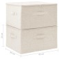 vidaXL Cajas de almacenaje 2 unidades tela color crema 43x34x23 cm vidaXL Cajas de almacenaje 2 unidades tela color crema 43x34x23 cm