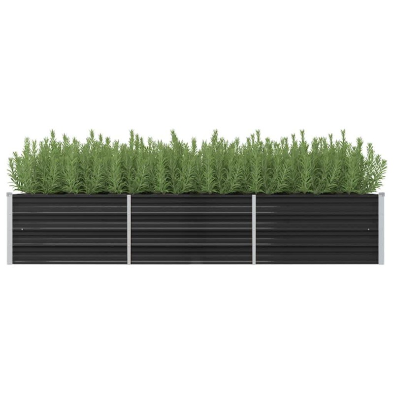 vidaXL Arriate de acero galvanizado gris antracita 240x80x45 cm