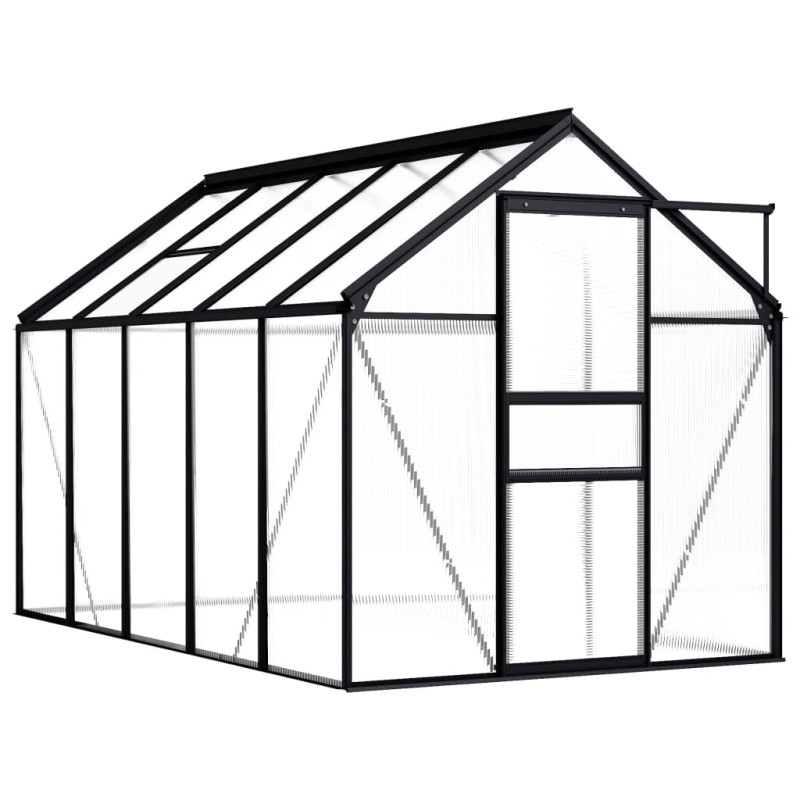 vidaXL Invernadero de aluminio gris antracita 5,89 m² vidaXL Invernadero de aluminio gris antracita 5,89 m²