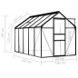vidaXL Invernadero de aluminio gris antracita 5,89 m² vidaXL Invernadero de aluminio gris antracita 5,89 m²