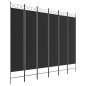 vidaXL Biombo divisor de 6 paneles de tela negro 240x200 cm vidaXL Biombo divisor de 6 paneles de tela negro 240x200 cm