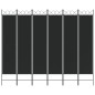 vidaXL Biombo divisor de 6 paneles de tela negro 240x200 cm vidaXL Biombo divisor de 6 paneles de tela negro 240x200 cm